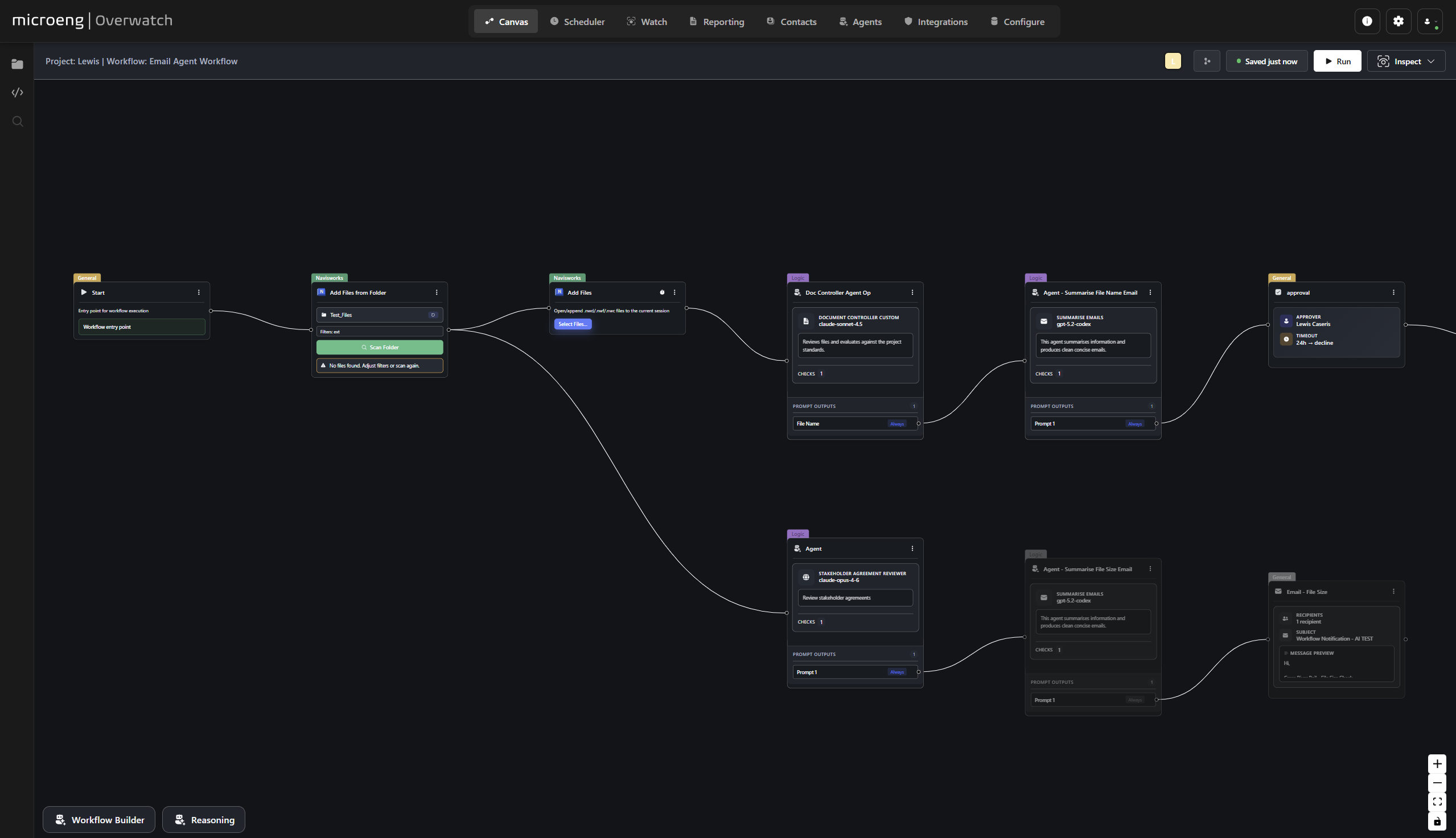 MicroEng Overwatch product interface